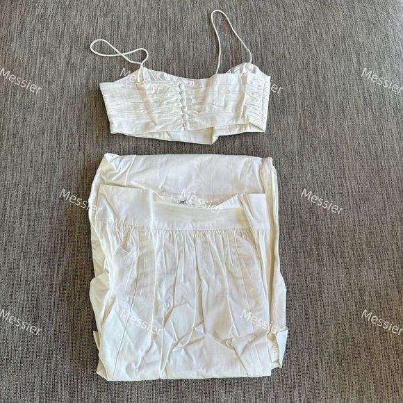 Reformation Carlow Two Piece Dress in White - Picture 9 of 16